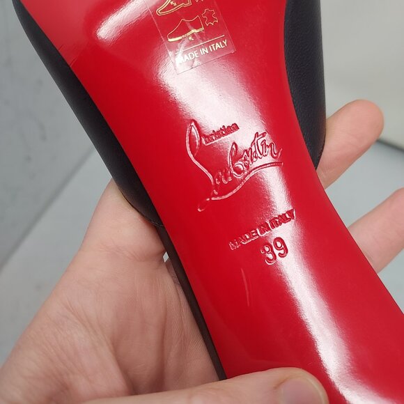 Christian Louboutin Black Condora Leather Heel Sandal - Picture 4 of 13